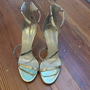 Tamara Mellon Gold Strappy Heels